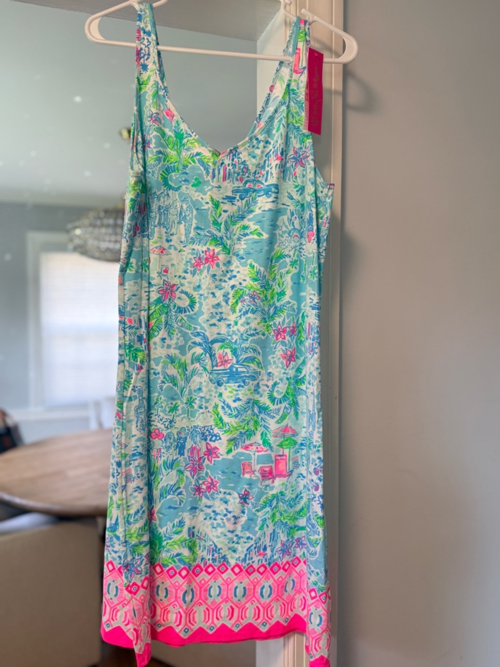 Lilly Pulitzer Tropical Maxi Shift Dress - Aqua, Green & Hot Pink